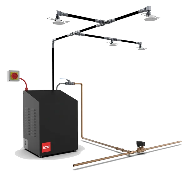 Low water supply domestic and residential mist fire suppression system